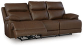 Best Deals Furniture - Ashley Furniture - VonRyan Power Reclining Sofa - PWR REC Sofa with ADJ Headrest / Tobacco - U1040015